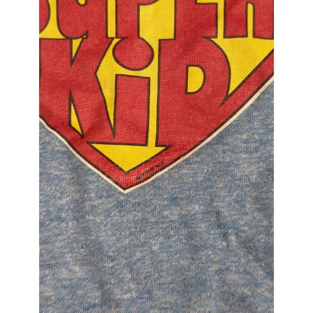 Vintage Russell Athletic Super Kid Ringer T-Shirt Made USA Blue Small - Picture 7 of 16